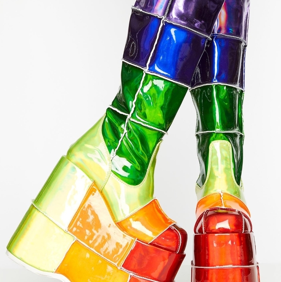 demonia shoes rainbow